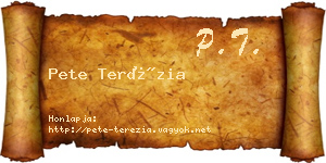 Pete Terézia névjegykártya