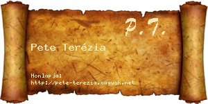 Pete Terézia névjegykártya